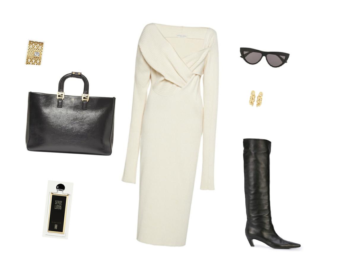 Trini | Bottega Veneta dress Khaite boots