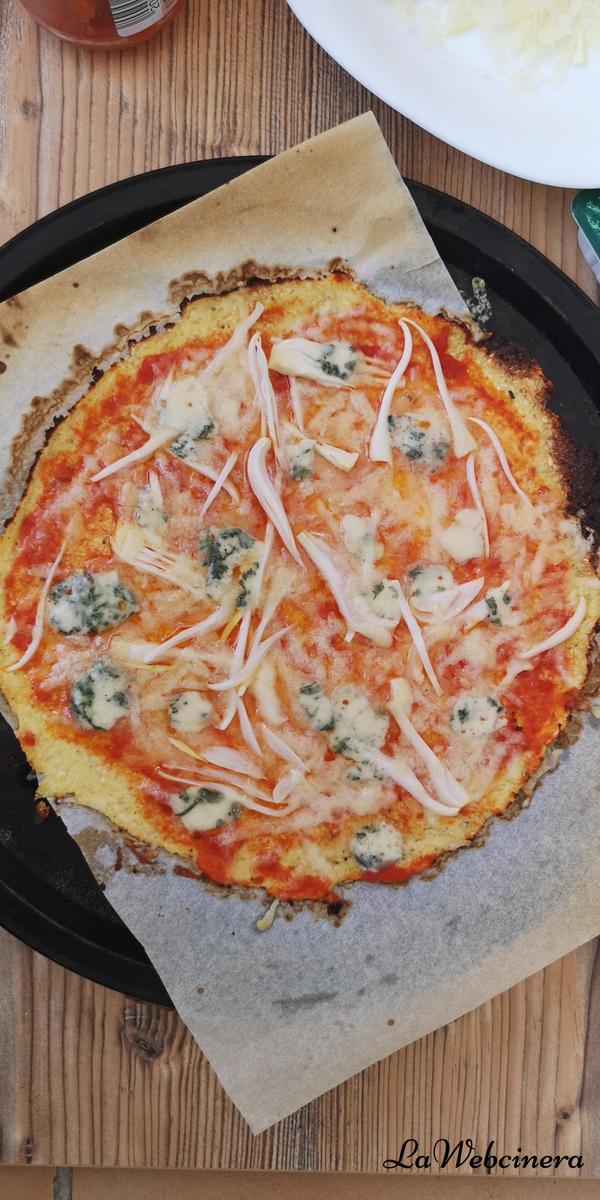 pizza con base de coliflor