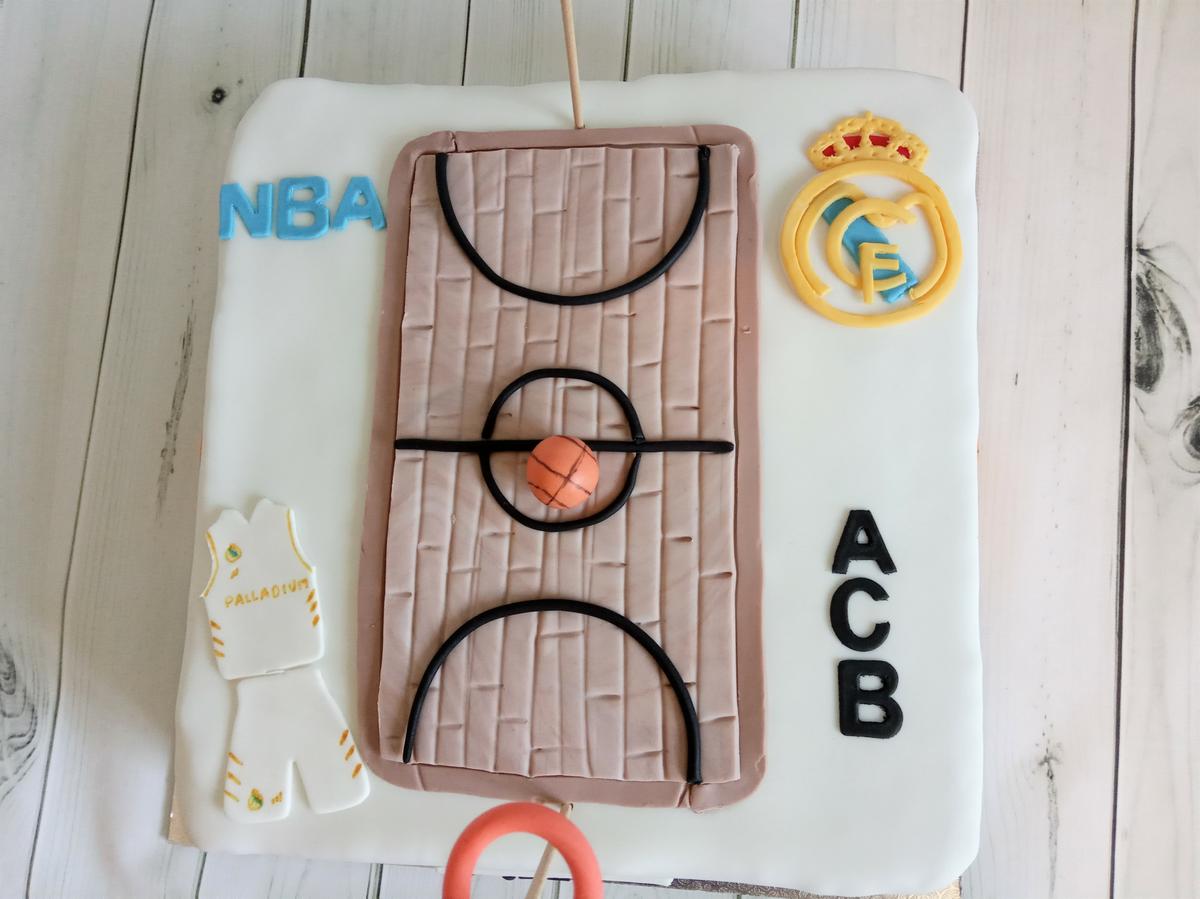 Tarta cancha basket real madrid