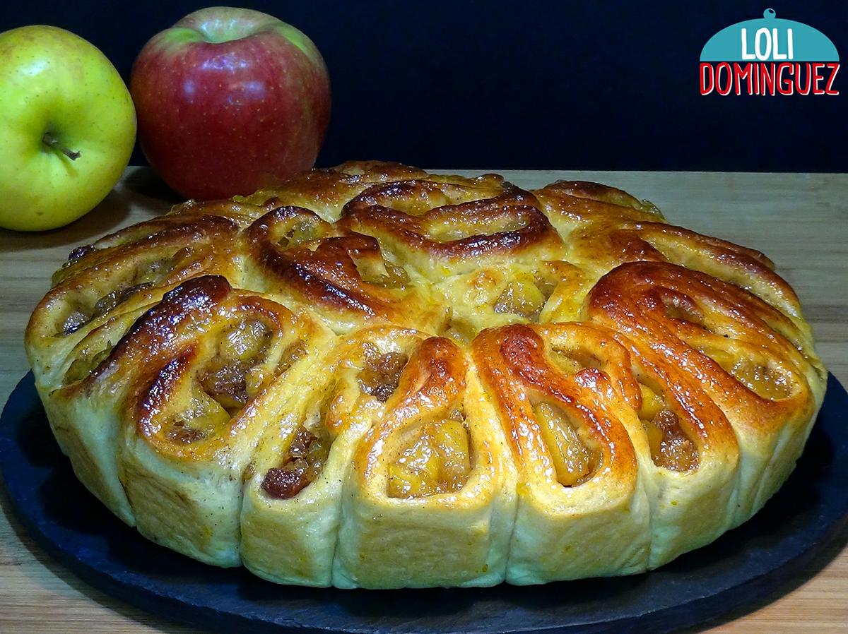 BRIOCHE RELLENO DE MANZANA, RECETA FÁCIL. Esta receta además de estar deliciosa el toque de manzana y pasas de uva le aporta una jugosidad que hace que se mantenga varios días tierno y jugoso