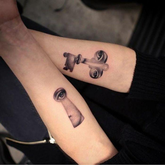Tatuajes de cerradura y llave