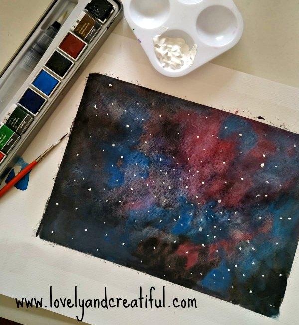 Pintar un universo con acuarelas | Manualidades
