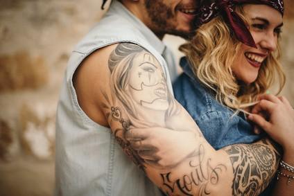 Tatuaje de rostro de la pareja