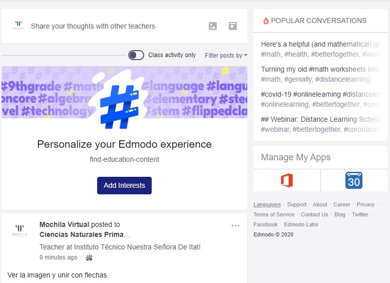 Modificar idioma de Edmodo