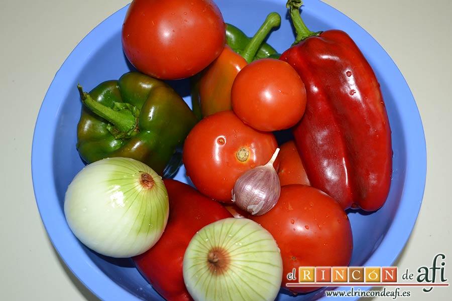 Pimentada, lavar bien las verduras