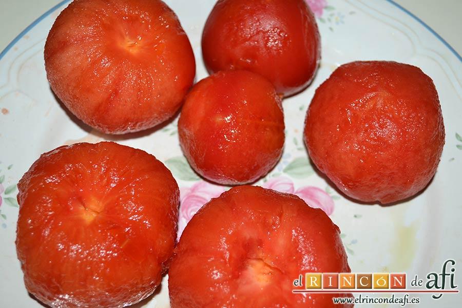 Pimentada, quitarles la piel