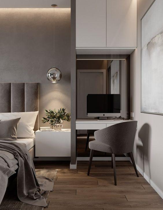 decoralinks | espacio improvisado para teletrabajar con un escritorio en el dormitorio