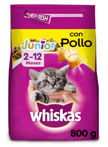 Whiskas - Pienso para gatos junior con sabor Pollo