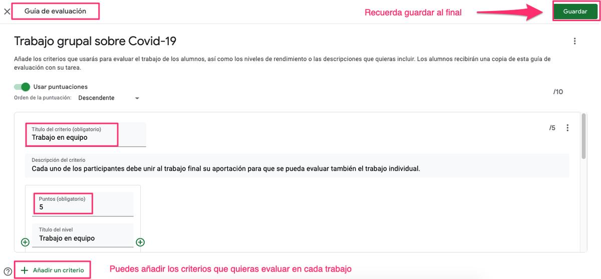 Guía de evaluación