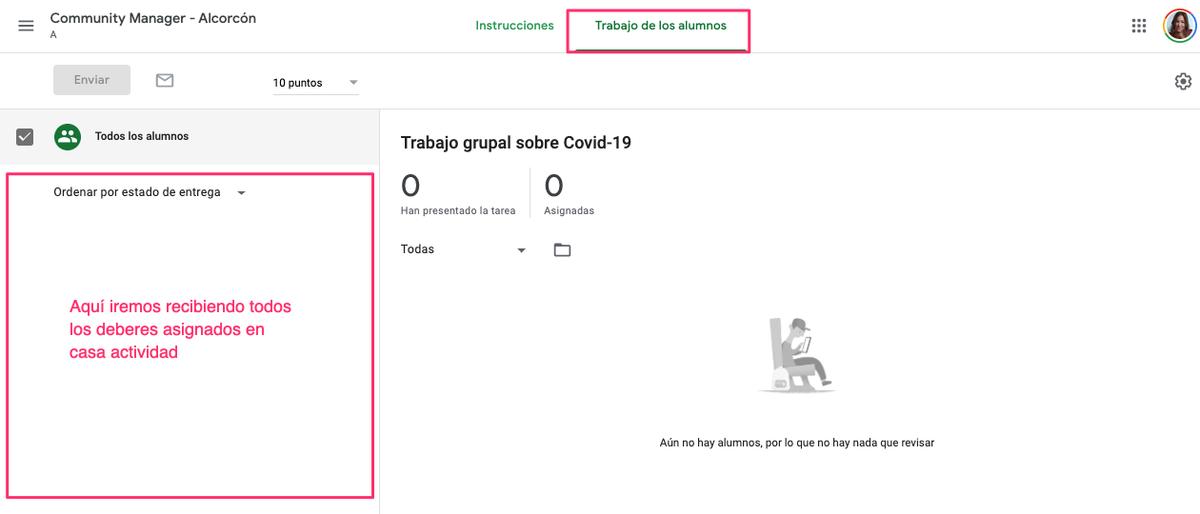 Tareas de los alumnos
