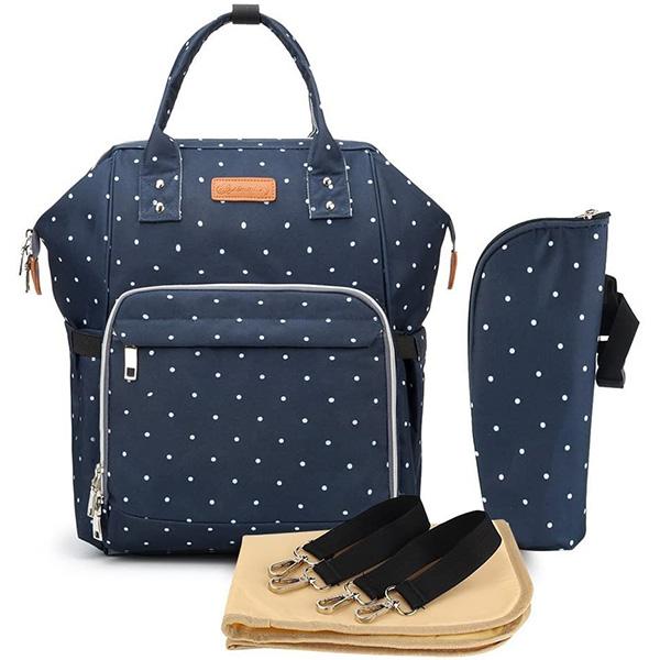 Regalos para embarazadas: Mochila pañalera lunares