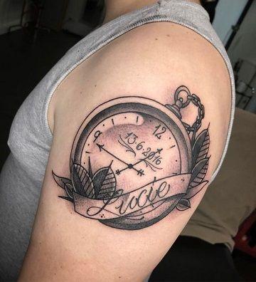 Tatuajes de reloj con fechas