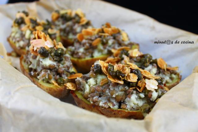 patatas rellenas con lentejas