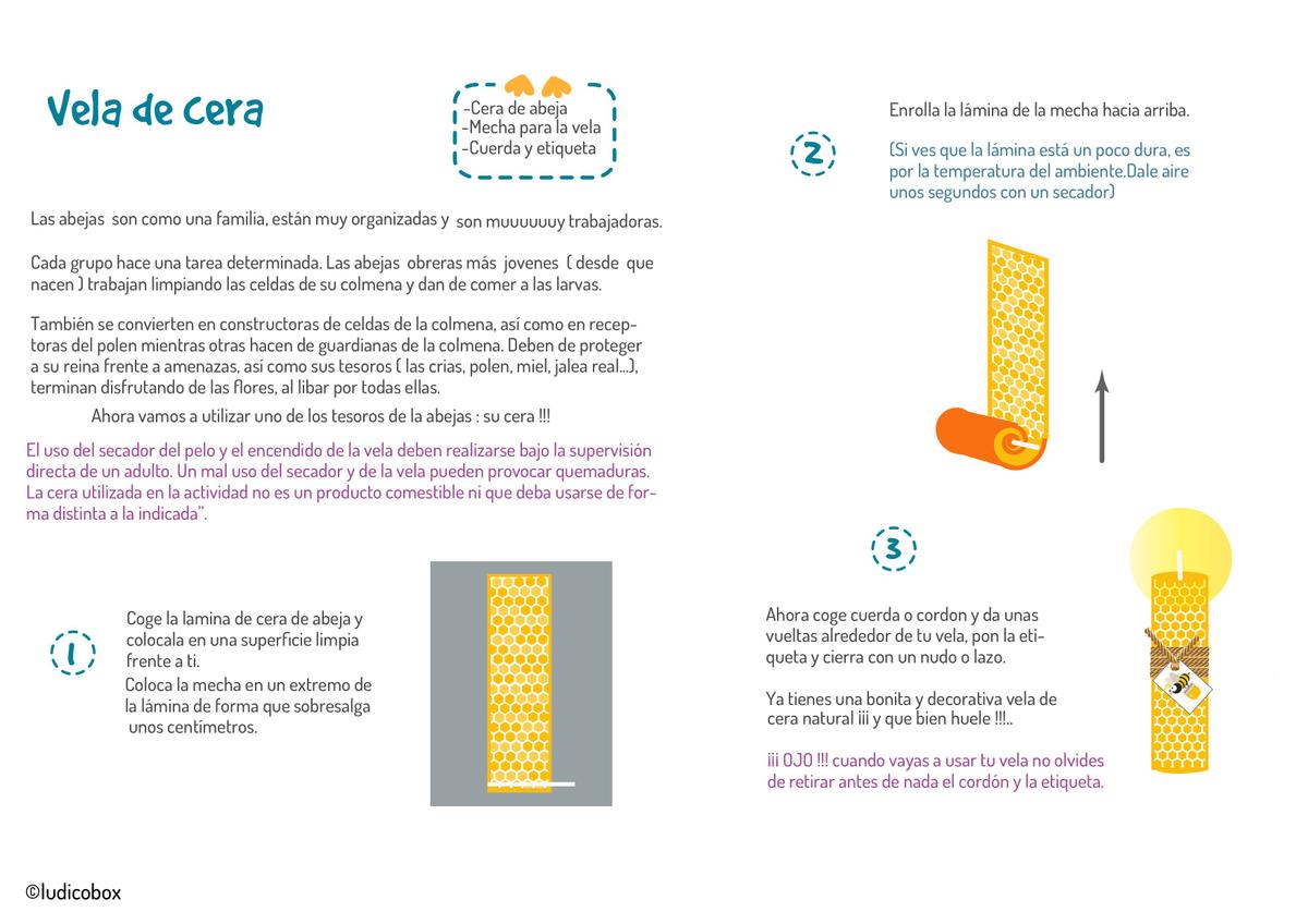Instrucciones velas cera abeja)