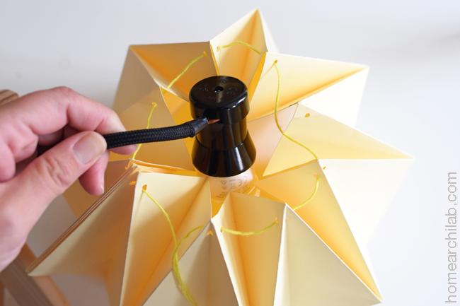 lámpara de origami DIY