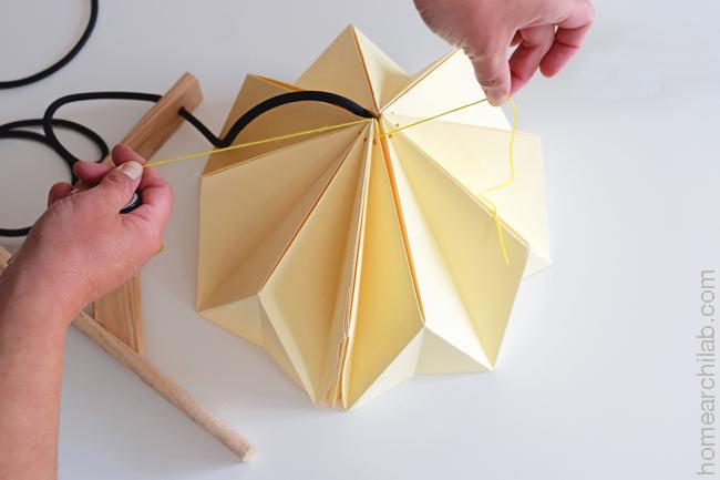 lámpara de origami DIY de pared