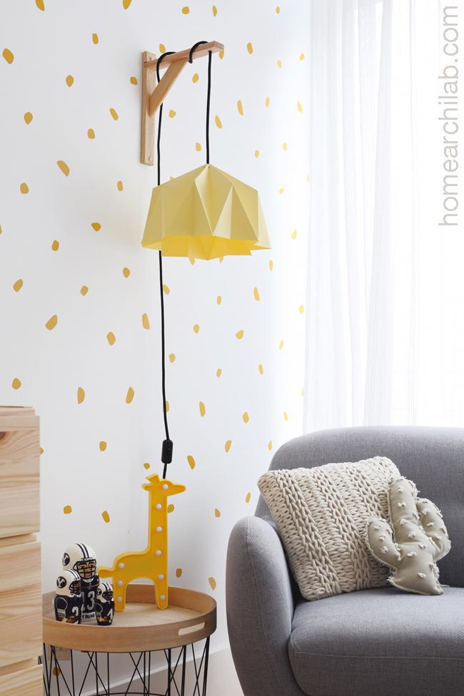 lámpara de pared de origami DIY