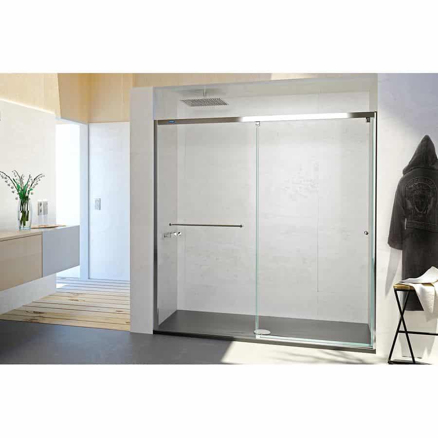 Mampara frontal de ducha 1 fijo + 1 puerta corredera - Plus Evolution - Duscholux