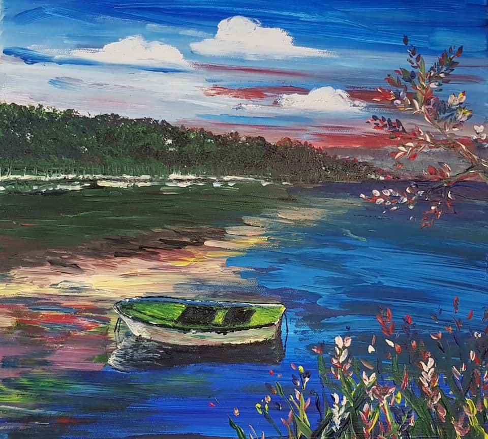 Illa de Cortegada. Acrílico sobre lienzo