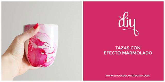 10 diy y manualidades para niños fáciles - Tazas efecto mármol con pintauñas