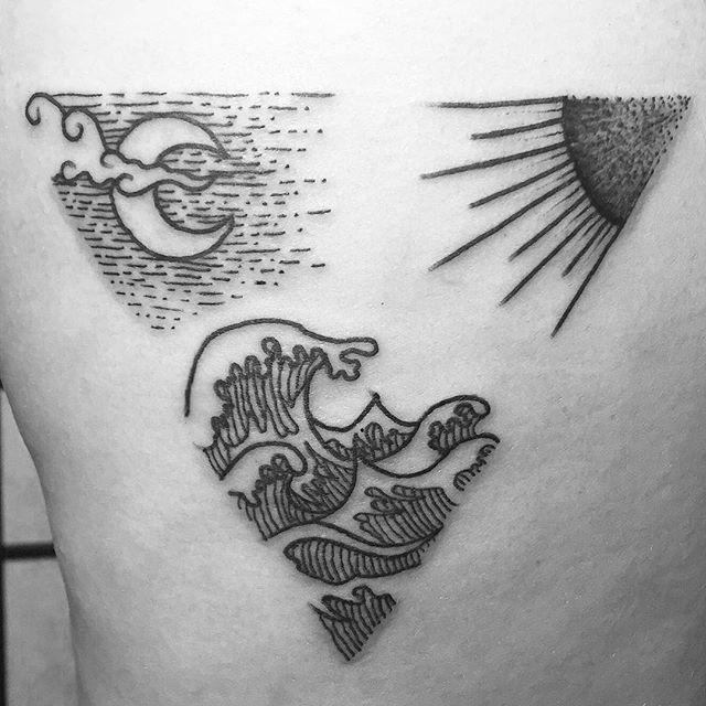 Tatuaje de la luna y el sol original