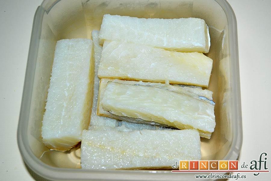 Soldaditos de Pavía, desalar el bacalao y escurrirlo bien