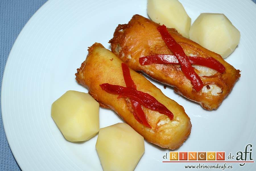 Soldaditos de Pavía, decorarlos con tiras de pimiento asado