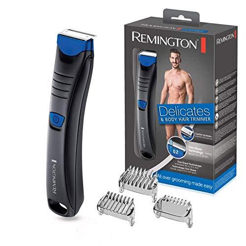 Remington Delicates BHT250 - Afeitadora Corporal, Cuchillas de Acero Inoxidable, Inalámbrica, Uso Seco y Mojado, Negro