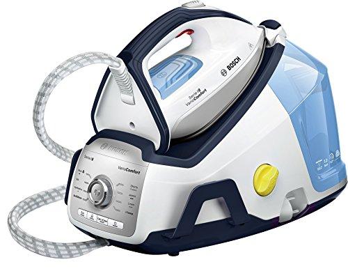 Bosch TDS8060 Serie 8 - Centro de planchado, 2.400 W, 7.2 bares, con 520 g de supervapor, función iTemp y funcion ECO, color azul y blanco