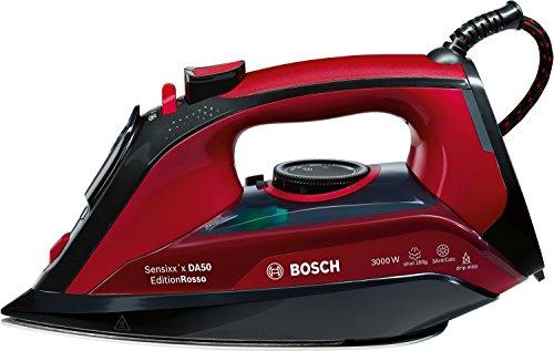 Bosch TDA503001P - Plancha de vapor, 3000 W, suela Ceranium Glisee, vapor vertical, color granate