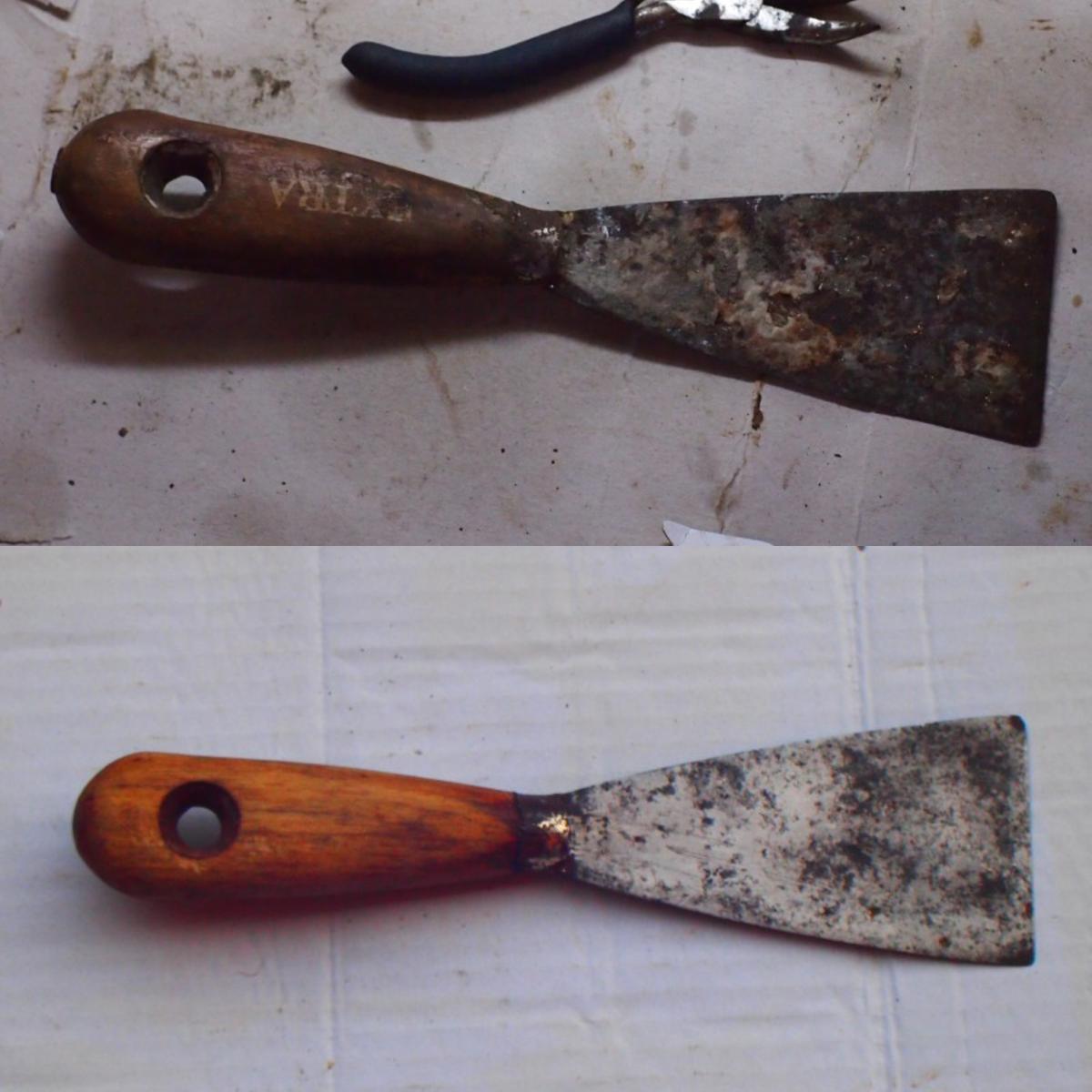 Antes y despés de una paleta restaurada