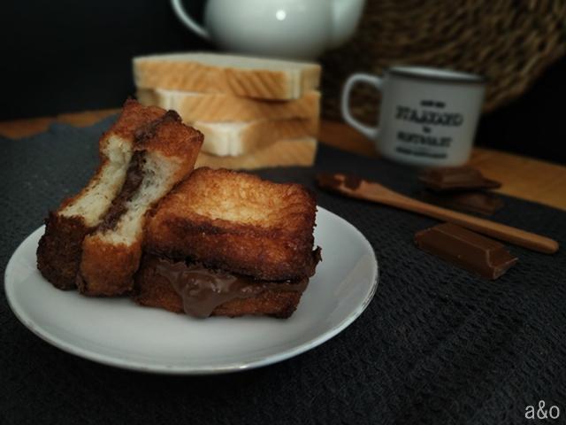 Torrijas con crema de cacao