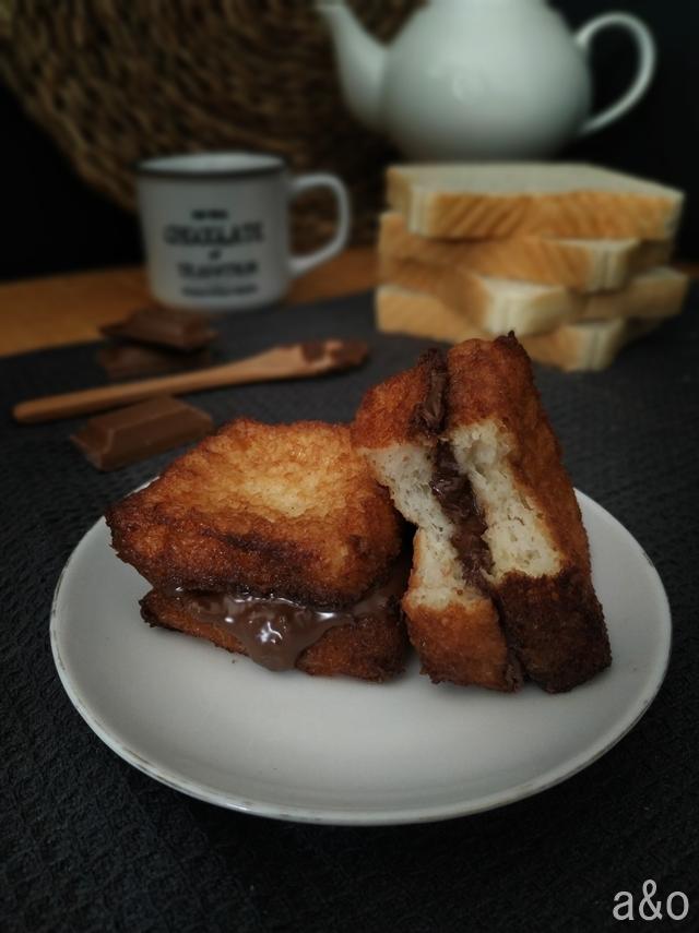Torrijas con crema de cacao