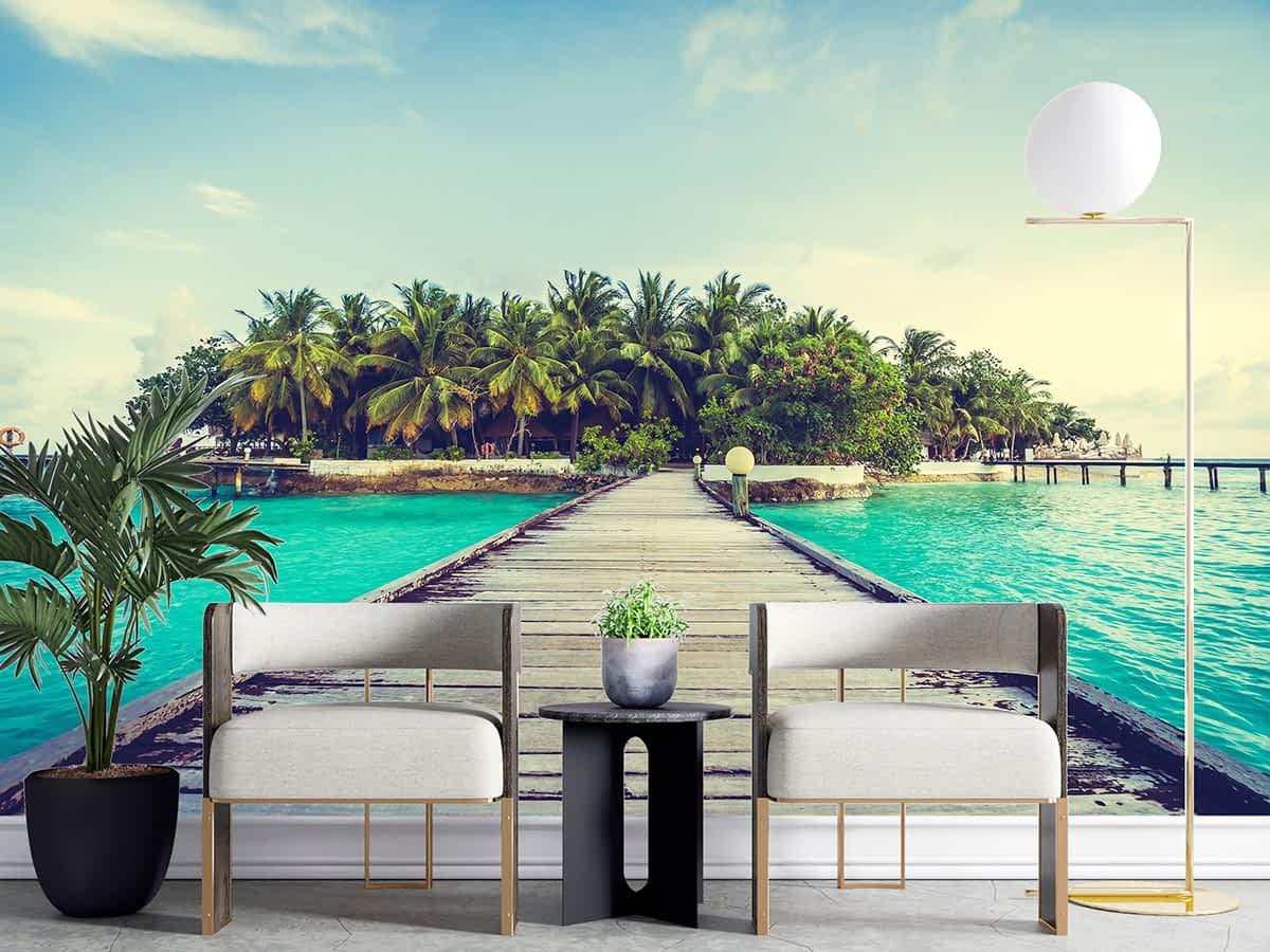 Adhesivo Crea Vinilo Fotomural Playa Tropical para oficinas creavinilo Colombia bogota cali medellin