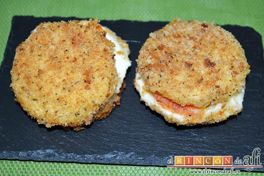 Mozzarella en carroza, sugerencia de presentación