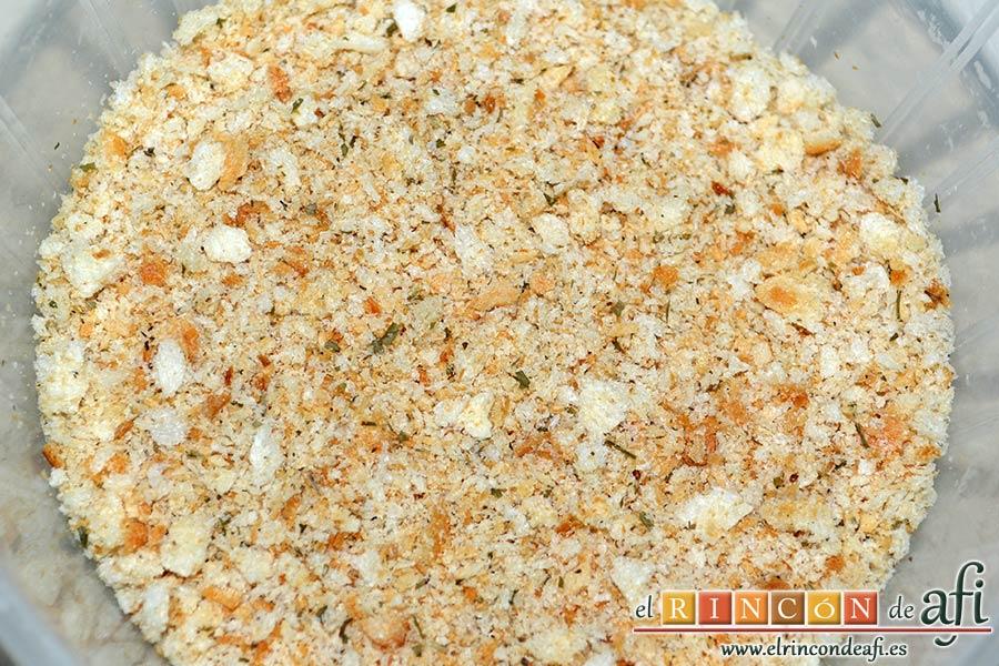 Mozzarella en carroza, preparar el pan rallado de Buddy