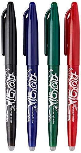 Pilot Frixion – Bolígrafos roller de tinta borrable (4 unidades), varios colores