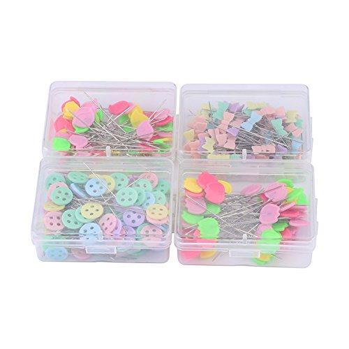 300 Piezas Alfileres Decorativos de Colores con Cabeza Plana para Costura 5cm con una Caja (tipo2)