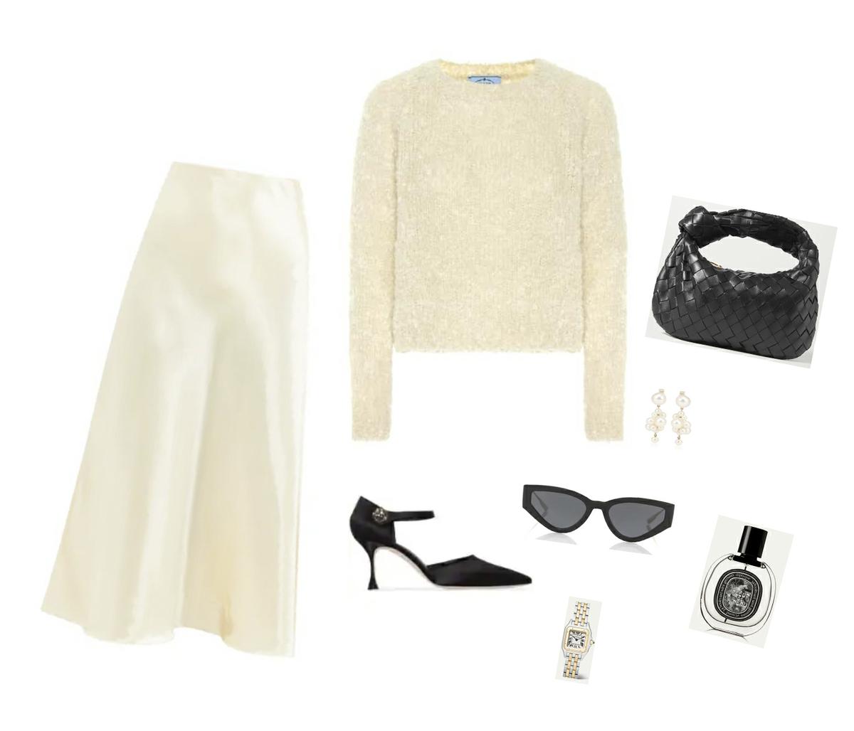 Trini | The Row skirt Prada sweater