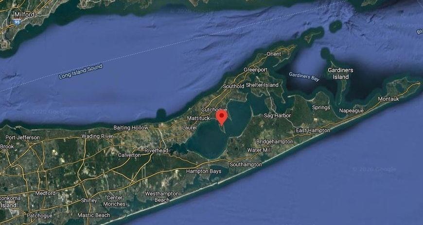 Mapa mostrando Robins Island