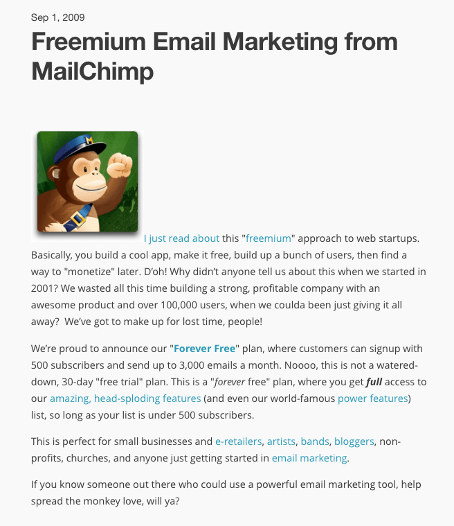 Mailchimp Freemium