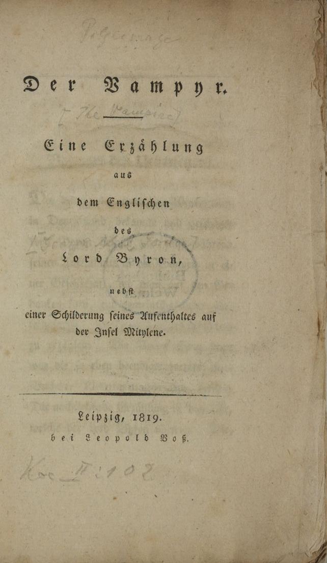 Portada de El Vampiro