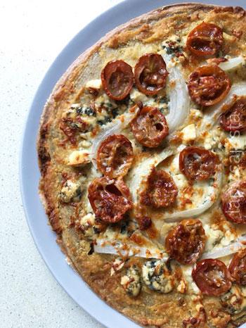 pizza con base de quinoa