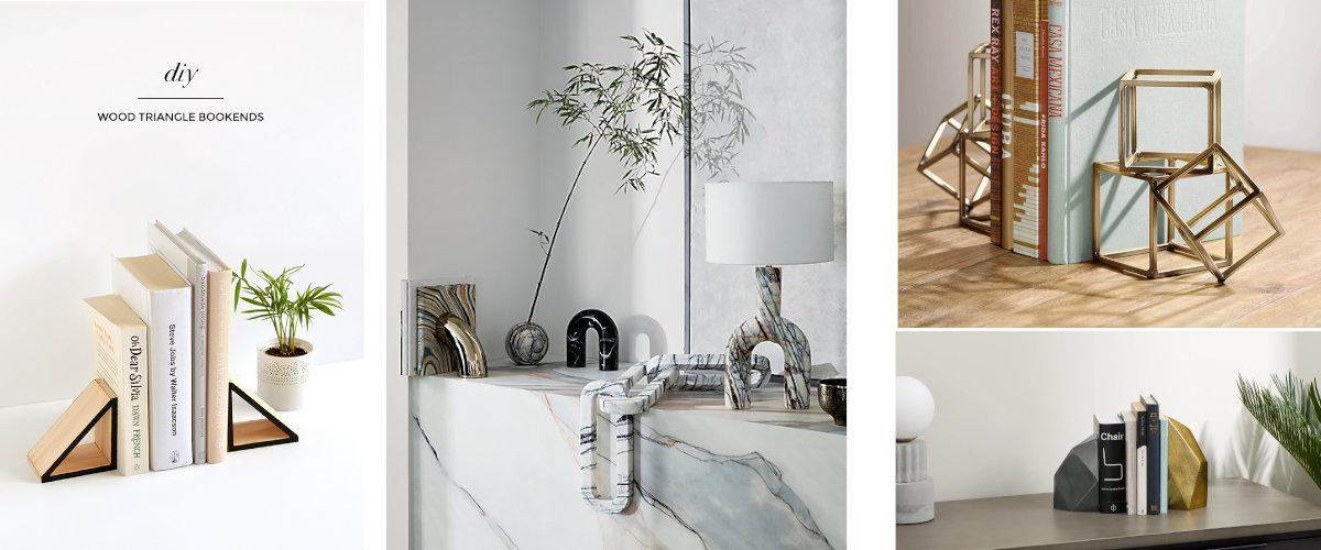 Sujetalibros con formas geométricas