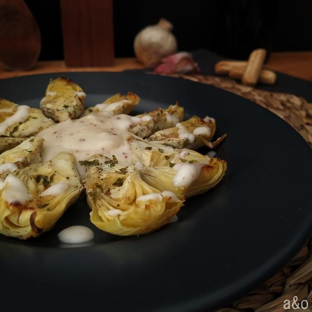  Alcachofas al horno con bechamel