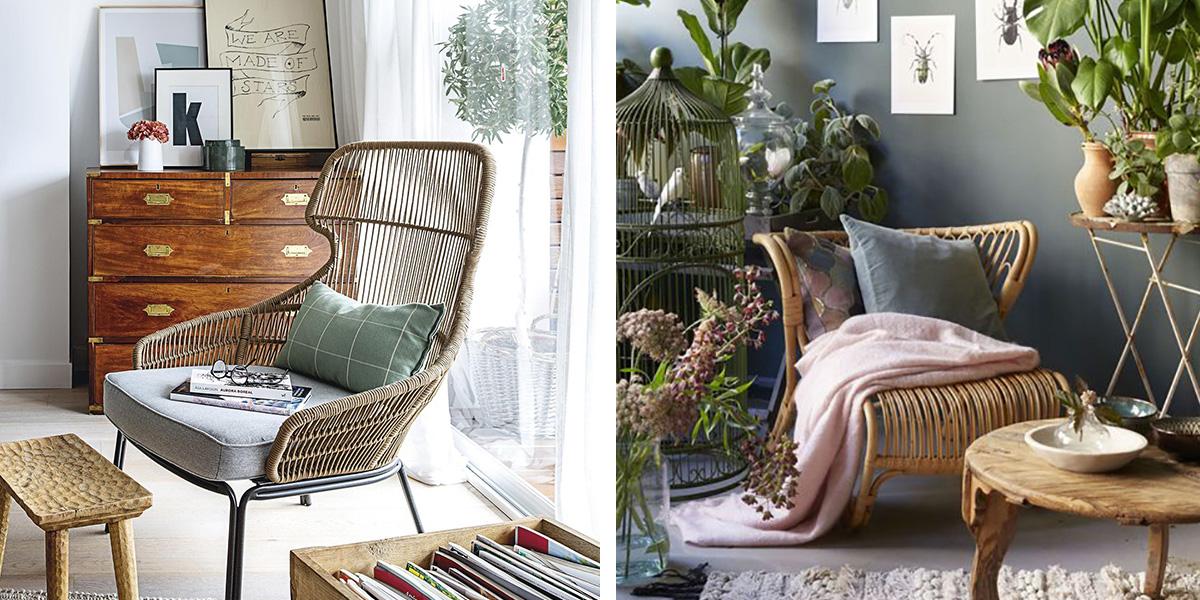 Sillón relax de mimbre