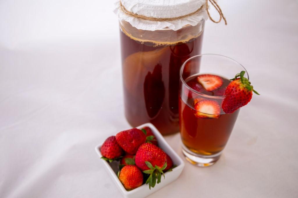 receta kombucha fresas y limón