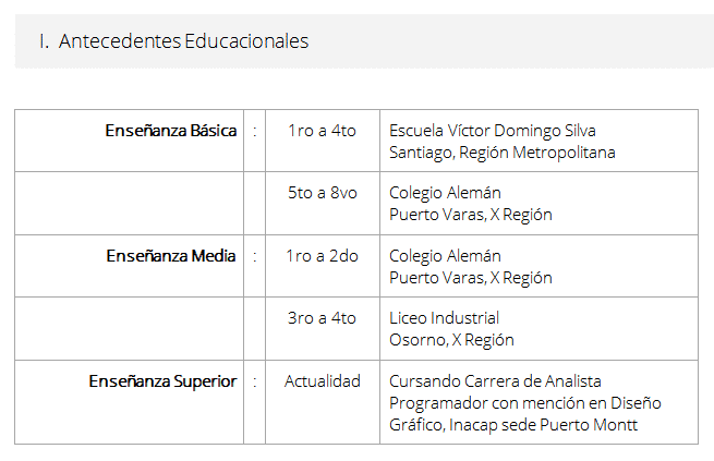 modelo de curriculum en word con tablas