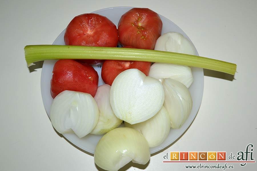 Acquacotta, preparar las verduras