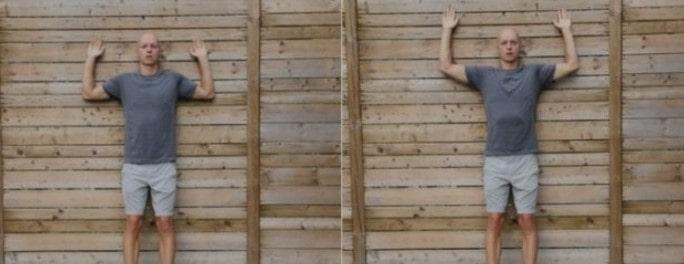 Ejercicio en la pared para eliminar la joroba